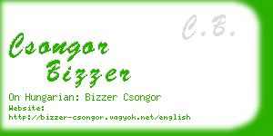 csongor bizzer business card